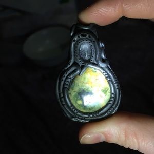 Jasper , amethyst and citrine pendent combo